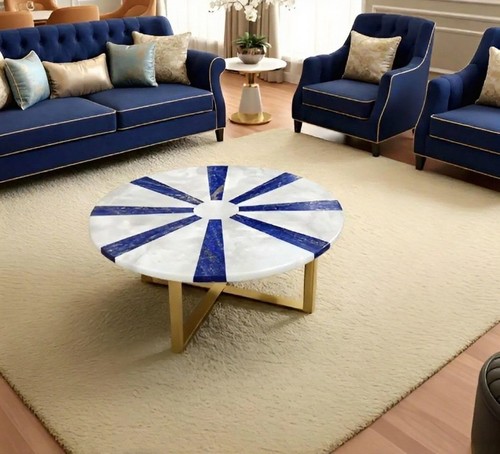 White marble coffee table - white,