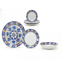 Servizio Piatti 18 Pezzi in Porcellana Decorata Corinzia – Stile Classico Florea