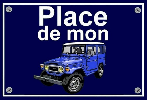 Plaque place mon toyota - place,