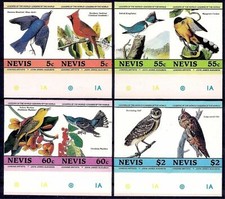 Nevis 1985 Birds Eastern Bluebird/Cardinal/Kingfisher/Cucucoo/Warbler/Owl Imp MNH
