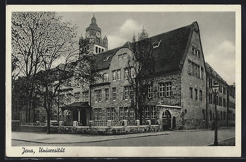 Jena università cartolina - jena,, università,