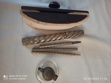 Antico calamaio completo di tampone  ed astuccio portapennini