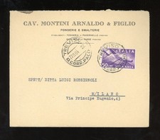 BUSTA AFFRANCATA ITALIA - POSTA AEREA 50 LIRE - CAV. MONTINI ARNALDO FONDERIE