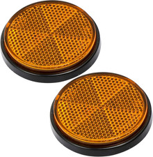 2X Catarifrangente Rotondi Arancione Autoadesivo Riflettore per Rimorchio Adesiv