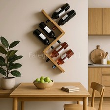 Cantinetta Portabottiglie da Parete in Legno Massiccio – Design Artigianale