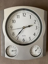 OROLOGIO DA PARETE QUADRATO MULTIFUNZIONE 32*28 CM BAROMETRO + TEMPERATURA