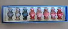 Vasi 8 Cinesi In Cinabro Processo Di Lavorazione Con Scatola Originale E Vetro 