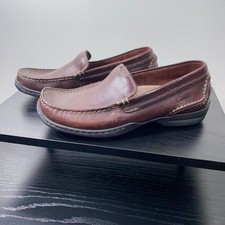 Scarpe Clarks uomo taglia 8 mocassino slip on pelle marrone comodo guida casual