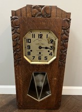 Orologio da parete Art Deco vero Westminster con carillon Kienzle rovere ricambi o riparazione