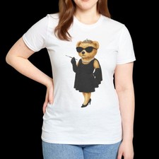 T-Shirt Colazione da Tiffany Teddy Bear Tema Audrey | Regalo Arte Originale