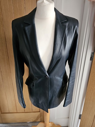 Giacca blazer pelle blu - , navy
