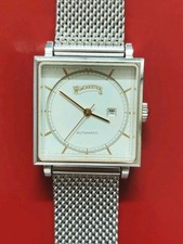 Orologio Automatico Quadrato Winchester Acciaio Bracciale Quadrante Bianco/oro