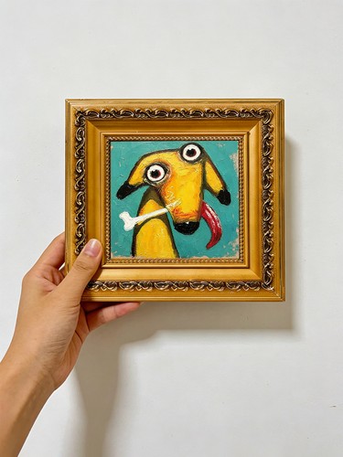 Cartone animato cane - cane, giallo