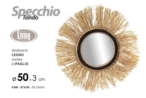 Specchio parete tondo - parete,