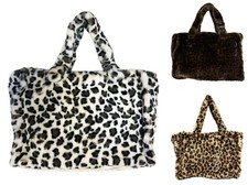 Leopard Fur Teddy Tote Bag