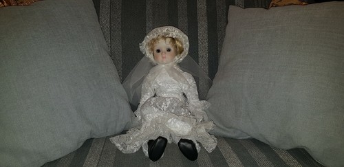 Bambola ceramica vintage - bambola, sposa