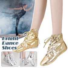 Scarpe stivali da ballo ballerina donna tacco basso suola morbida tela jazz salsa calzature