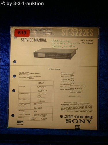 Manuale servizio sony st - manuale, di