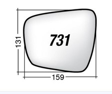 Per Renault Espace V da 2015 Vetro di Ricambio Sx Asferico x Retrovisore 159x131