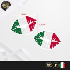 Adesivi Labbra Tricolore Italia per Casco Moto Scooter Notebook - Sticker Vinile