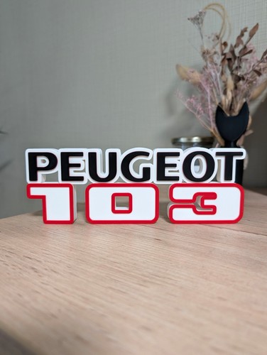 Enseigne peugeot 103 plaque - 3d,