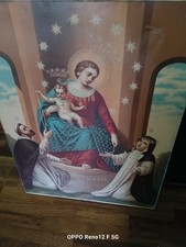 Quadro  Madonna Del Rosario  oleografia d'epoca dim. 1,10*87-92*69