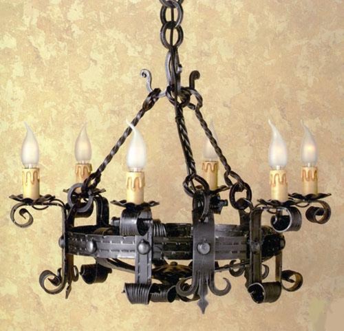 Lampadario forgia luci ferro - lampadario,