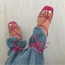 ZARA TIED HEELED SANDALS