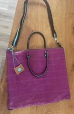 Borsa a tracolla GABS convertibile viola tela pelle Italia