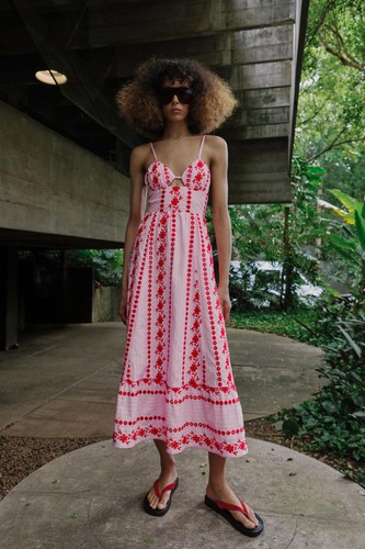Zara abito midi - zara, rosa