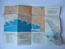 TRIESTE 1955 MAPPA CARTINA vecchia brochure pianta città 