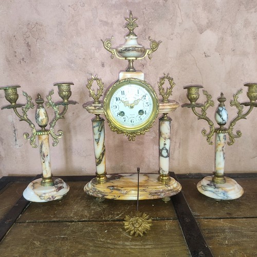 Pendule portique marbre - pendule,