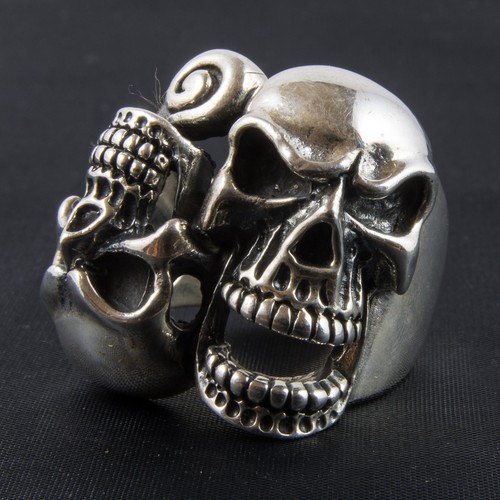 Anello scheletro teschio biker - anello,