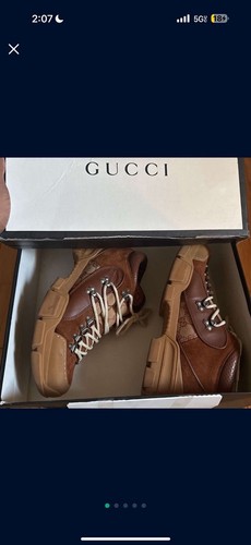 Brown leather gucci boots - leather,
