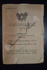 Regio Decreto Umberto I Requisizione quadrupedi veicoli per regio esercito 1889