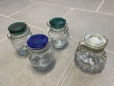 Set 4 barattoli ermetici in vetro trasparente Con Coperchio Multicolore