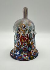 Vintage Millefiori Art Glass 4,5” campana colorata manico a goccia satinato Dedy Germany