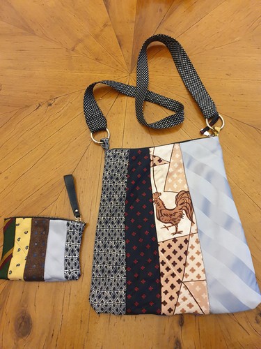 Borsa artigianale con cravatte - artigianale,