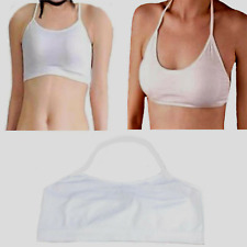 Reggiseno top sportivo da donna in cotone per yoga corsa palestra canotta bianco