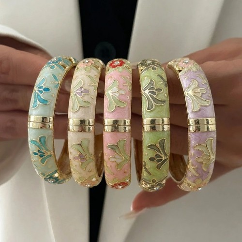 Women enameled bracelet - enameled,