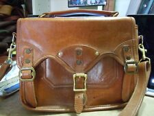 Messenger vintage J W HULME originale in pelle pesante / Made in USA # 11