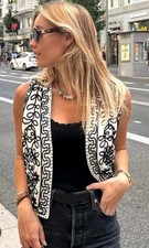 Gilet zara ricamato - zara, nero