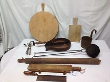 3842 ANTICHI CASALINGHI TOSTA ORZO TAGLIAPANE TAGLIERE MATTARELLO D’EPOCA