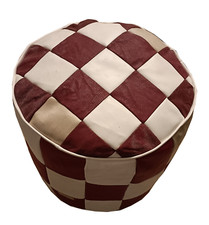 Pouf in Pelle Vera Made in