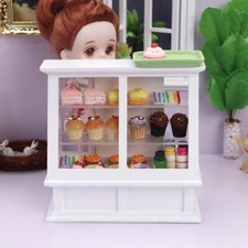 Casa delle Bambole Miniatura Scala 1:12 Armadietto Torte Vetrina Cucina Negozio Accessori