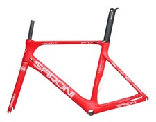 Forcella telaio bici strada 49 cm carbonio aero reggisella freno a V corsa 700C rosso opaco