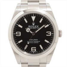 Rolex Explorer I 214270 SS SS AT quadrante nero 1 collegamento aggiuntivo