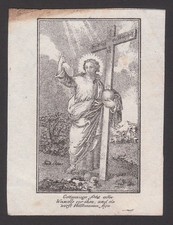 Cristo con croce e globo - Quadro devozionale XIX secolo - Quadro sacro - D203