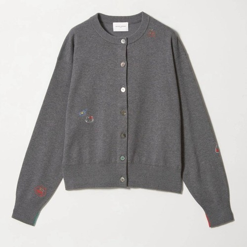 Cardigan grigio ricamato - , hello
