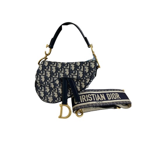 Dior oblique saddle small blue - oblique,